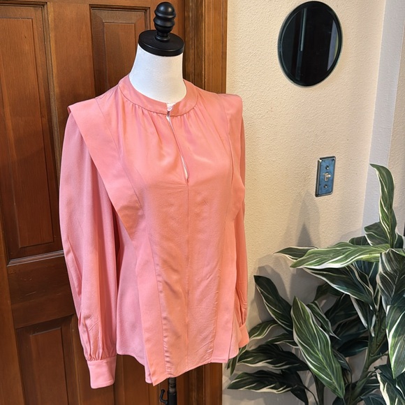 PRICE FIRM Stella McCartney Pink Ruched Long Sleeve Blouse Size 36 - Picture 1 of 11